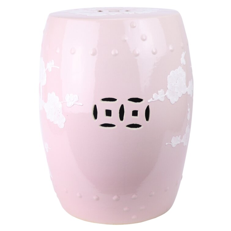 Pink ceramic store garden stool